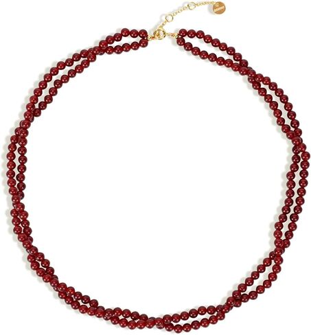 ZANNAH Gemstone Beaded Necklaces for Women - Boho Style Essential Necklace 15" + 3.14" Extender, Cute and Trendy Choker, Natural Stone Handmade Jewelry, Thoughtful Gifts for Women in Saudi Arabia