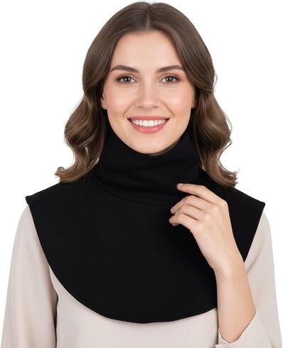 Black High Neck Warmer, Thermal Layering Collar for Indoor and Outdoor Wind Protection in Saudi Arabia