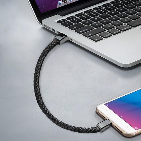 USB C to iOS Bracelet Charger 7.9in Portable Short Charging Cable Fashion Fast Data Transfer Cord Interesting Valentine's Day/Birthday/Thanksgiving Day Gift in Saudi Arabia