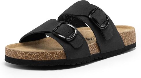 DREAM PAIRS Arch Support Genuine Footbed Summer Sandals | Breathable Genuine Leather Footbed with ArchFrame Dual Midsole, Double Adjustable Buckle Straps for beach, casual walking in Saudi Arabia