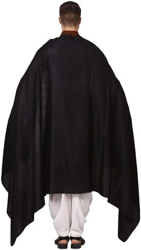 Pashtush Men's Thick Count Blended Wool Shawl, Lohi Free Size Black in Saudi Arabia