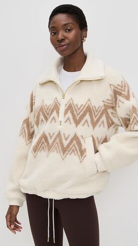 Varley Women's Hendrik Half Zip Faux Sherpa Pullover in Saudi Arabia