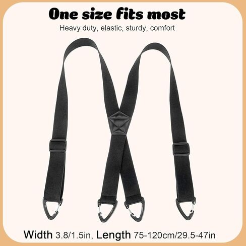 Hidden Suspenders for Men, 1.5" X-Back Belt Loop Suspender Design with 3 Snap Clips Wide Under Clothing Adjustable Work Suspenders Elastic Under Clothing Suspender for Suits Jeans for Men Wom in Saudi Arabia