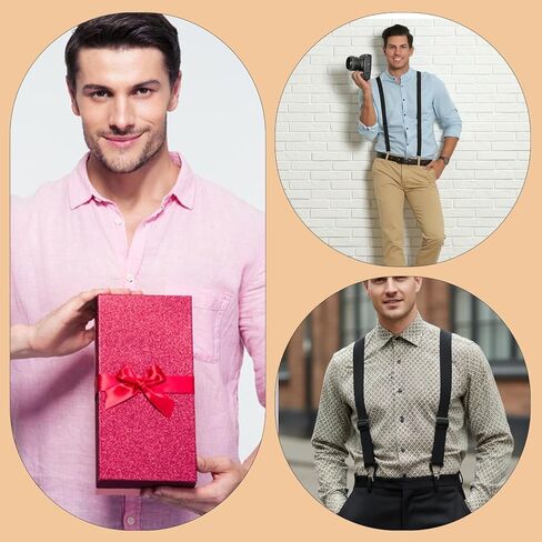 Hidden Suspenders for Men, 1.5" X-Back Belt Loop Suspender Design with 3 Snap Clips Wide Under Clothing Adjustable Work Suspenders Elastic Under Clothing Suspender for Suits Jeans for Men Wom in Saudi Arabia