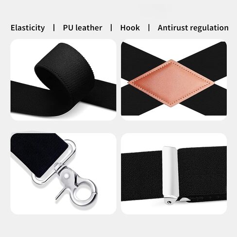 Men's Suspenders 1.4" Wide X Back Design with 2 Snap Hooks - Adjustable and Comfortable for Big and Tall in Saudi Arabia