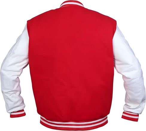Men's Varsity Jackets Letterman Baseball College Bomber Wool Real Premium Leather Sleeve Unisex Jacket in Saudi Arabia