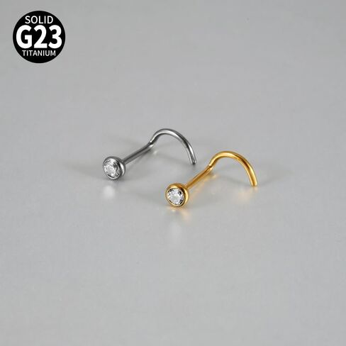 Tiny Rhinestone Nose Stud Ring Set for Women 20G Minimalist 1.5-3mm CZ Crystal Corkscrew Studs Minimalist Nostril Piercing Jewelry in Saudi Arabia