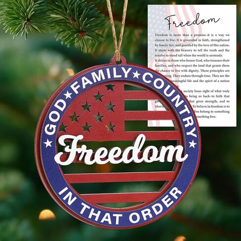 United States 250th Anniversary Ornament, 2D Acrylic 250th Anniversary USA Christmas Tree Ornament, 250 Patriotic American Flag Christmas Ornaments, Gift for US Citizens, Patriotic Collectors Decor in Kuwait