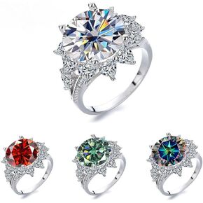 10.0 Carat Moissanite Engagement Ring for Women,S925 Sterling Silver Plated with Pt950 Platinum 10.0CT D Color VVS1 Women's Sunflower Moissanite Promise Ring, Wedding Anniversary Wedding Gift in Saudi Arabia
