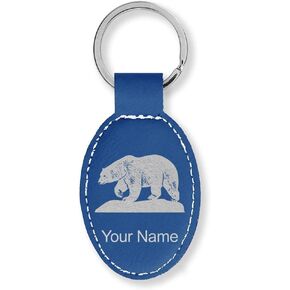 LaserGram Oval Keychain, Polar Bear, Personalized Engraving Included in Kuwait