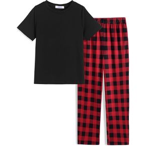 Arshiner Boys Pajamas Short Sleeve and Long Pants 2 Piece Pajama Set for Boys 6-14 Years in Kuwait