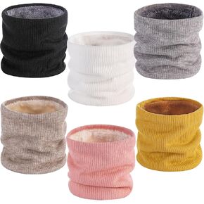 6pcs Winter Neck Warmer for Men Women,Knitted Thermal Fleece Neck Gaiter Windproof Face Cover Ski Mask in Kuwait