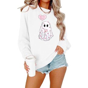 سويت شيرت عيد الحب من ASTANFY قميص عيد الحب: قمصان نسائية Be My Boo، هدايا عيد الحب على شكل قلب، بلوفر بأكمام طويلة in Kuwait