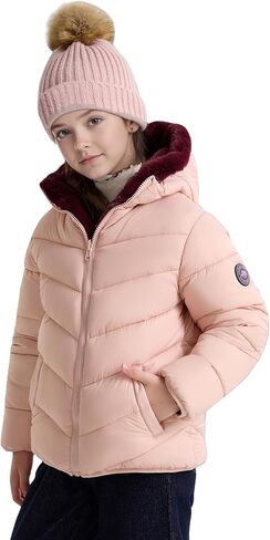 solomate Girls Winter Coats with Hood - 6-14Y Revisable Girls' Outerwear Puffer Jackets & Coats for Kids in Saudi Arabia