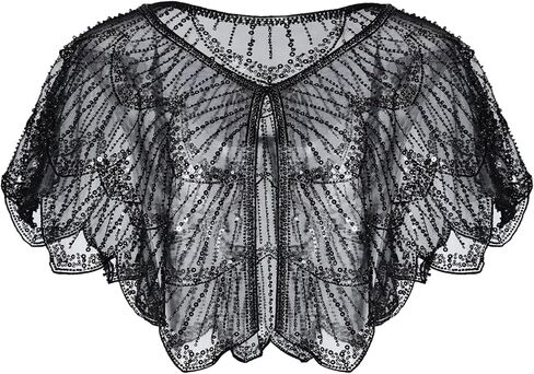1920s Shawl Wraps for Women, Sequin Beaded Shawls and Wraps for Evening Dresses Party in Saudi Arabia