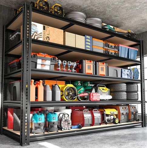 60" W Garage Shelving 72" H Metal Shelving 3500LBS Storage Shelves Heavy Duty 5 Tier Adjustable Shelving Unit for Storage Rack Pantry Shelf Commercial,60" W x 24" D x 72" H in Saudi Arabia
