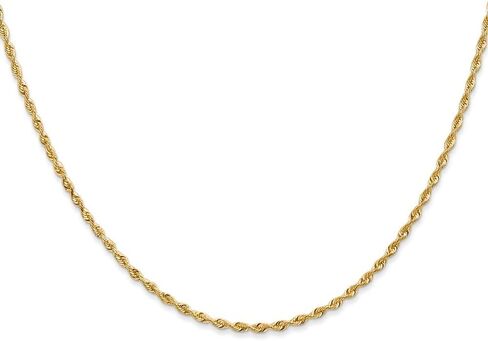 Diamond2Deal 14k Yellow Gold 1.84mm Quadruple Rope Chain Necklace for Men Women in Saudi Arabia