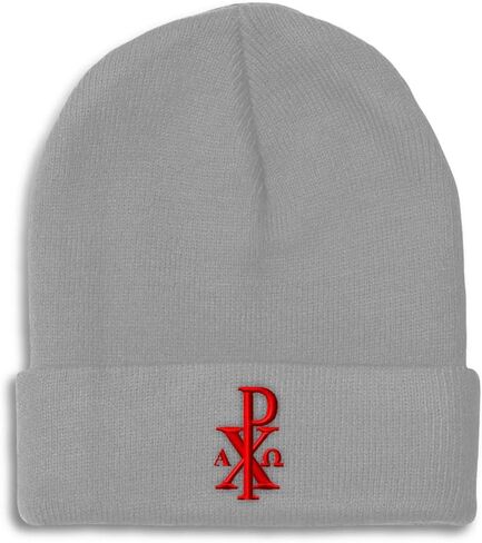 Beanies for Men Chi Rho with Alpha Omega Skull Cap Winter Hats Women Acrylic One Size in Saudi Arabia