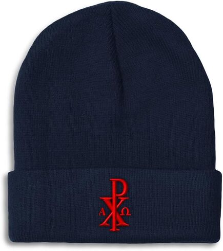 Beanies for Men Chi Rho with Alpha Omega Skull Cap Winter Hats Women Acrylic One Size in Saudi Arabia