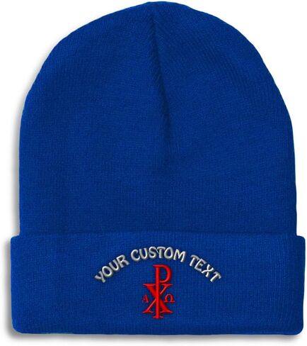 Beanies for Men Chi Rho with Alpha Omega Skull Cap Winter Hats Women Acrylic One Size in Saudi Arabia