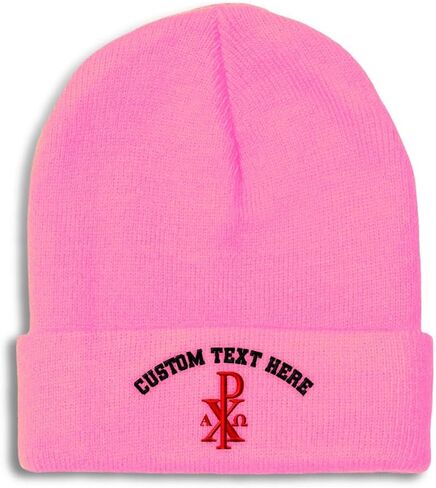 Beanies for Men Chi Rho with Alpha Omega Skull Cap Winter Hats Women Acrylic One Size in Saudi Arabia