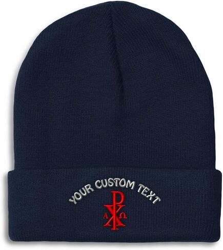 Beanies for Men Chi Rho with Alpha Omega Skull Cap Winter Hats Women Acrylic One Size in Saudi Arabia