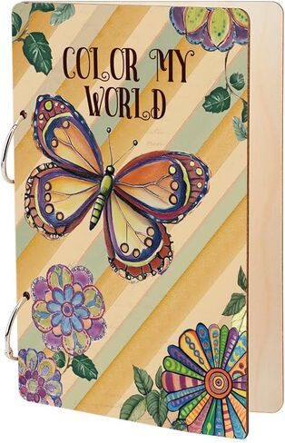 SUPERDANT Wonderful Memories Greeting Card Holder Organizer Wooden Card Keeper Binder Planning Book Boho Plants Birthday Cards Keeper Photo Album Cover Graduation Wedding Planner Journal Keepsake Gift in Kuwait