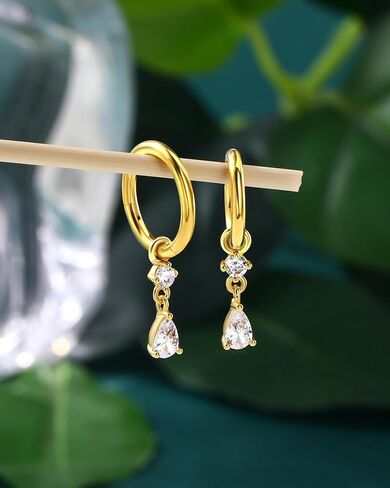 COCHARM Clicker Belly Button Rings 14G Gold Plated Belly Navel Rings for Women Dangle Navel Piercing Jewelry Stainless Steel 8/10MM in Saudi Arabia