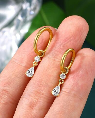 COCHARM Clicker Belly Button Rings 14G Gold Plated Belly Navel Rings for Women Dangle Navel Piercing Jewelry Stainless Steel 8/10MM in Saudi Arabia