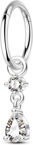 COCHARM Clicker Belly Button Rings 14G Gold Plated Belly Navel Rings for Women Dangle Navel Piercing Jewelry Stainless Steel 8/10MM in Saudi Arabia