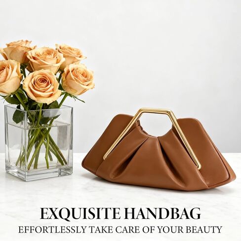 2026 New Brown Clutch for Women | Elegant Evening Handbag for Wedding Guests, Parties & Prom | Chic Ladies Purse (Bolsos para Mujer) in Kuwait