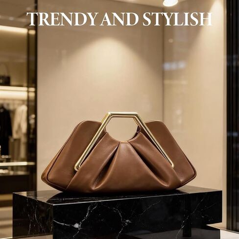 2026 New Brown Clutch for Women | Elegant Evening Handbag for Wedding Guests, Parties & Prom | Chic Ladies Purse (Bolsos para Mujer) in Kuwait