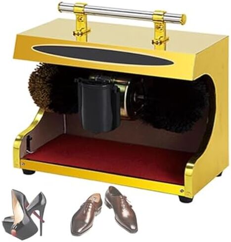Compact Automatic Shoe Polishing Machine - Dual Brush Electric Shoe Shine Polisher for Home, Hotel, Office & Bank Use, Efficient Shoe Care Solution in Saudi Arabia
