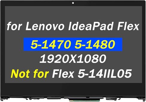 5D10S39643 Replacement for Lenovo IdeaPad Flex 5-15 LCD Display 5-15ITL05 5-15IIL05 5-15ALC05 82HV 81X3 82HT 5D10T77944 30pin FHD 1920x1080 15.6" LCD Touch Screen Digitizer Assembly with Bezel in Saudi Arabia