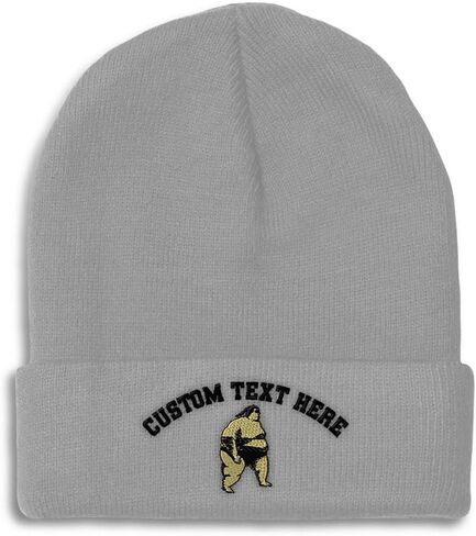 Custom Beanies for Men Sumo Wrestler Martial Arts Skull Cap Winter Hats Women Acrylic One Size in Saudi Arabia