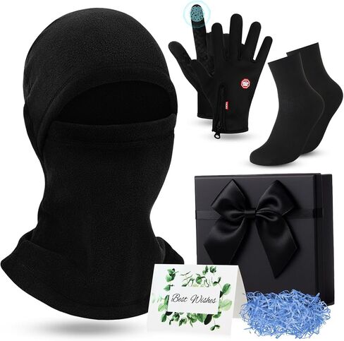 4 Pieces Winter Balaclavas Gloves Sets Windproof Warm Face Mask Heated Socks Waterproof Touchscreen Gloves Cold Weather Gift for Women Ski Outdoor Anti-slip Thermal Socks in Saudi Arabia