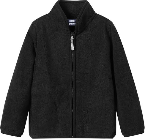 LittleSpring Boys Girls Lightweight Fleece Jackets Zip Up Solid Color 2-10 Years in Saudi Arabia