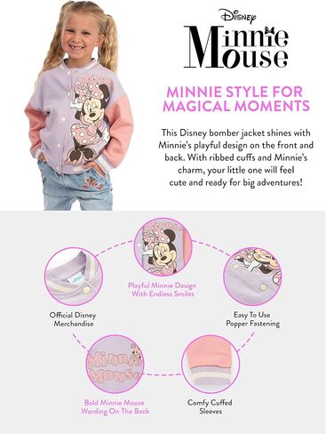 Disney Minnie Mouse Girls Jacket, Minnie Kids Bomber Jacket, Cotton Kids Varsity Jackets in Saudi Arabia