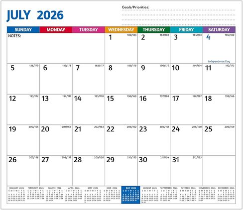 2025-2026 Magnetic Calendar for Refrigerator - Jun 2025 - Dec 2026, 19 Monthly Fridge Calendar 2025-2026, 13'' x 11.3'', with Strong Magnets, Large Blocks, To-Do Lists ＆ Notes, Great for Planning in Kuwait