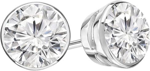 Houston Diamond District 0.25 to 1 Carat Bezel Set Lab Grown Diamond Earrings | 14K Real Gold Diamond Stud Earrings for Women and Men | Certified (GH, VS/SI) in Saudi Arabia