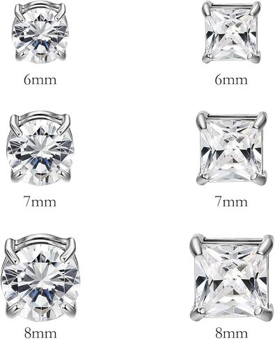NEWITIN 6 Pairs Stainless Steel Magnetic Stud Earrings for Men Clip on Earring Magnetic Earring Unisex Non Piercing CZ Magnet Studs Diamond Earrings for Women Men in Saudi Arabia