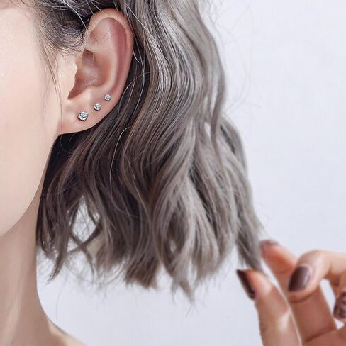 NEWITIN 6 Pairs Stainless Steel Magnetic Stud Earrings for Men Clip on Earring Magnetic Earring Unisex Non Piercing CZ Magnet Studs Diamond Earrings for Women Men in Saudi Arabia
