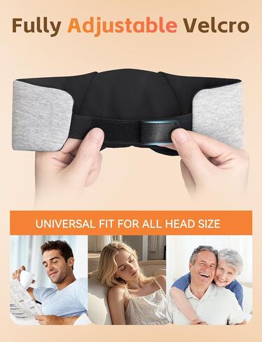 قناع النوم مع سماعات رأس بلوتوث 6.0، سماعات رأس للنوم لمدة 20 ساعة مع مكبرات صوت ستيريو عالية الدقة للنوم الجانبي، قناع عين حريري معتم قابل للتعديل للتأمل أثناء السفر، هدايا للنساء والرجال (رمادي) in Kuwait