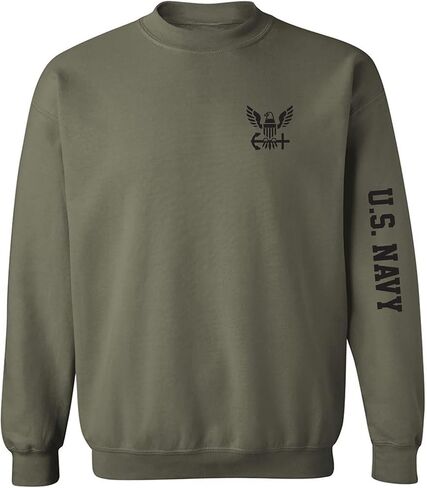 zerogravitee U.S. Navy Black Sleeve Print Crewneck Sweatshirt in Saudi Arabia