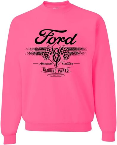 سويت شيرت برقبة دائرية يحمل شعار التقليد الأمريكي للسيارات والشاحنات من Wild Bobby Ford Motor Co in Kuwait