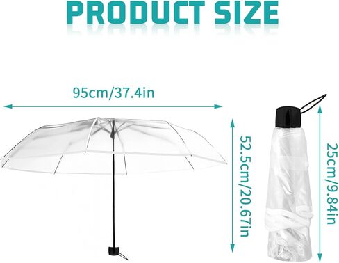 Transparent Folding Wedding Umbrella, 8 Ribs, Windproof, Manual Open/Close Transparent Umbrella for Photographers in Saudi Arabia