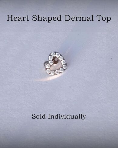 Titanium Dermal Piercings with Heart-Shaped Anchor Top Jewelry 14 Gauge 1 Piece in Saudi Arabia