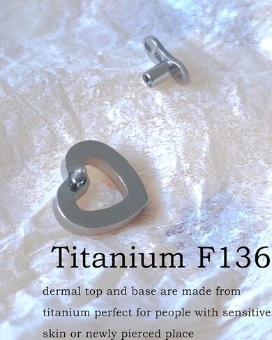 Titanium Dermal Piercings with Heart-Shaped Anchor Top Jewelry 14 Gauge 1 Piece in Saudi Arabia