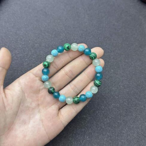 Anxiety Stress Relief Bracelets for Women Men Malachite Tianhe Stone Watermelon Crystal Blue Turquoise Natural Stones Handmade Gemstone Elastic Healing Yoga Beads Bracelet Spiritual Jewelry Gifts in Saudi Arabia