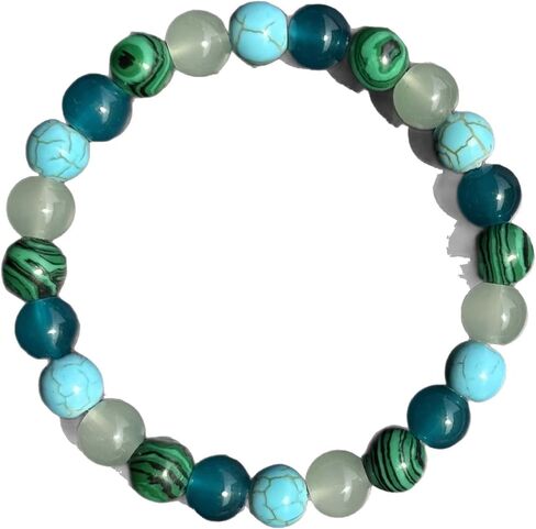 Anxiety Stress Relief Bracelets for Women Men Malachite Tianhe Stone Watermelon Crystal Blue Turquoise Natural Stones Handmade Gemstone Elastic Healing Yoga Beads Bracelet Spiritual Jewelry Gifts in Saudi Arabia